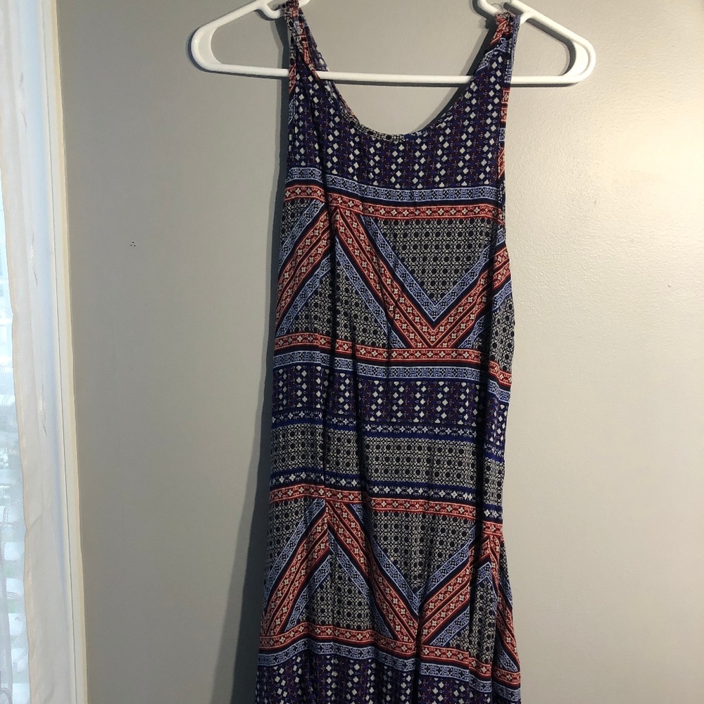 Blue and Red Printed Dress